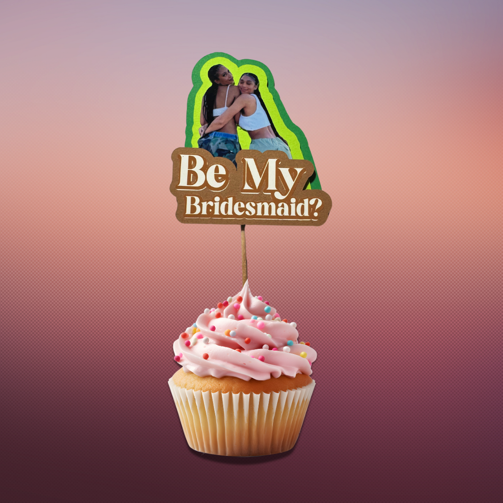 Custom Bridesmaid Proposal Cupcake Toppers | Photo Print