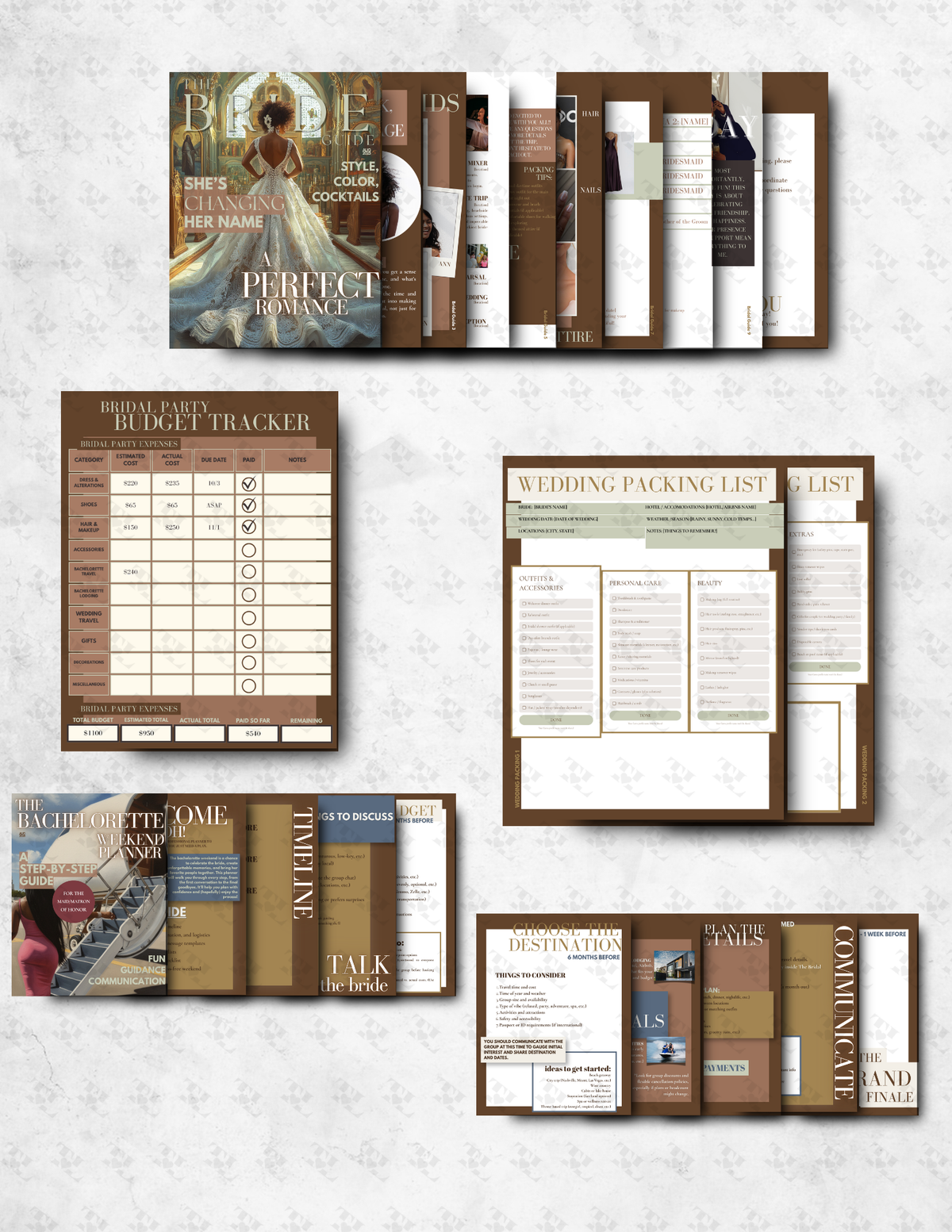 Bridal Party Planning Bundle - Magazine Edition | Editable Canva Wedding Templates