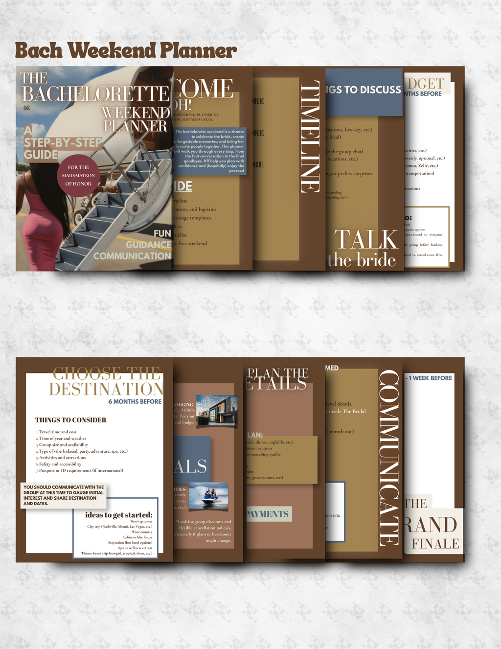Bachelorette Weekend Planner - Magazine Edition | Editable Canva Bachelorette Planning Guide