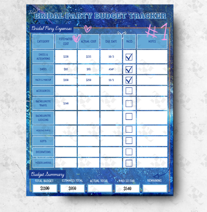 Wedding Budget Tracker Template - Yearbook Edition | Editable Canva Wedding Planner