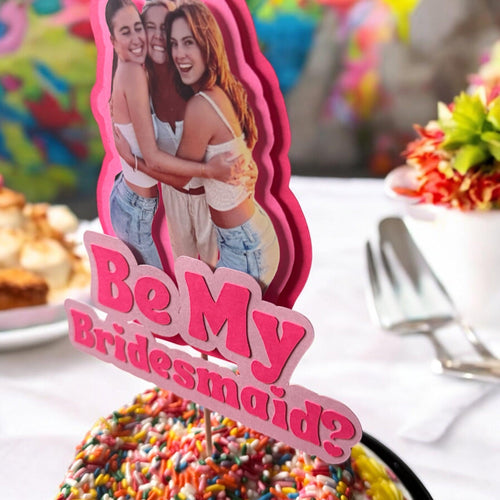 Custom Bridesmaid Proposal Cupcake Toppers | Photo Print