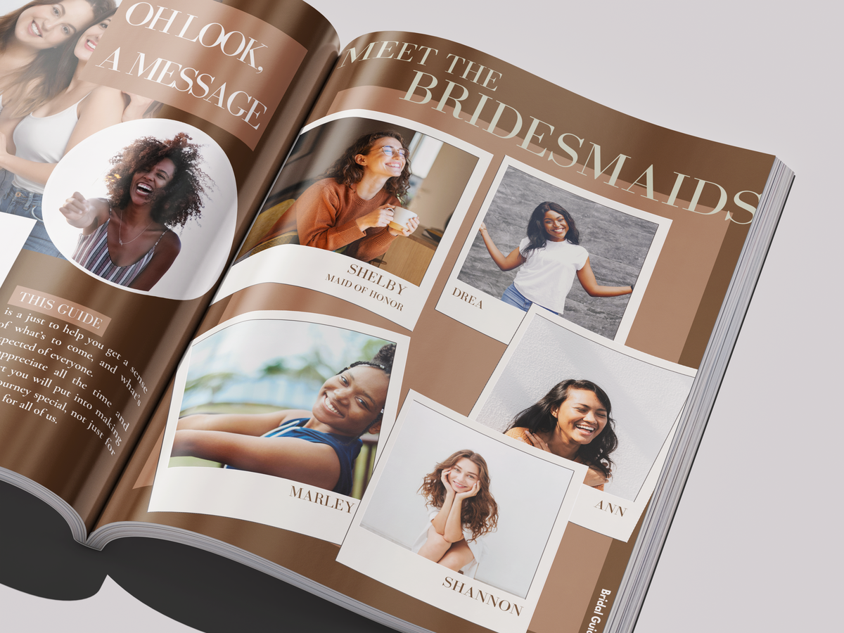 Bridesmaid Guide Template - Magazine Edition | Wedding & Bachelorette Itinerary | Canva