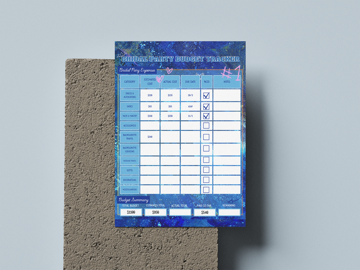 Wedding Budget Tracker Template - Yearbook Edition | Editable Canva Wedding Planner